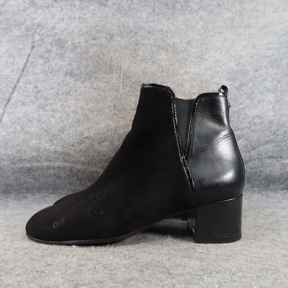 Donald Pliner Shoe Women 8 Bootie Fashion Classic Leather Suede Block Heel Black